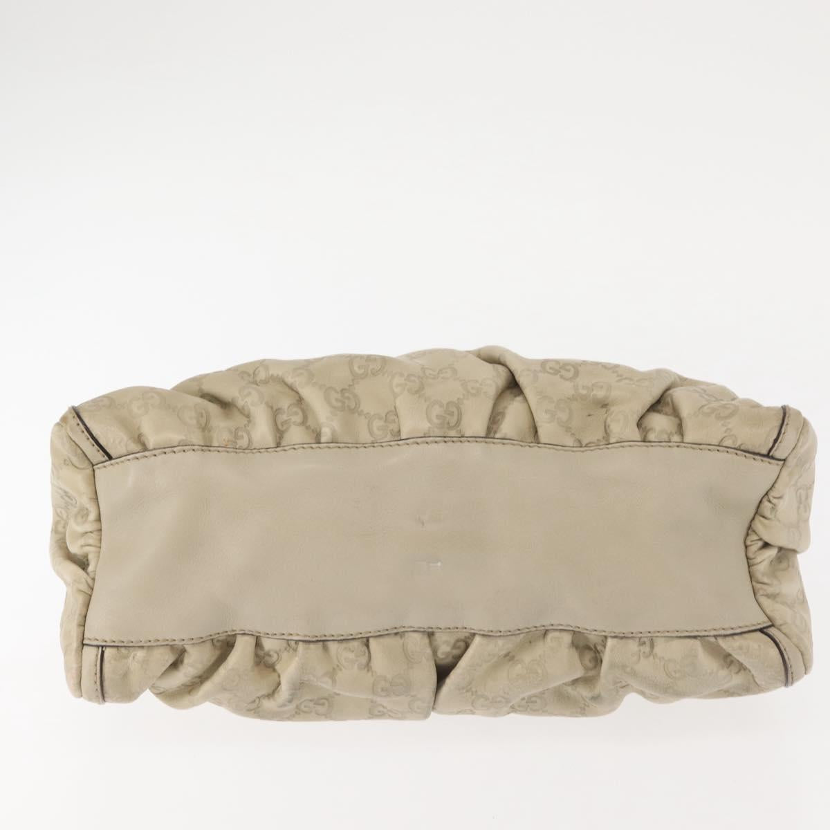 GUCCI Guccissima Abbey GG Canvas Shoulder Bag Leather Beige 190525 Auth 146273