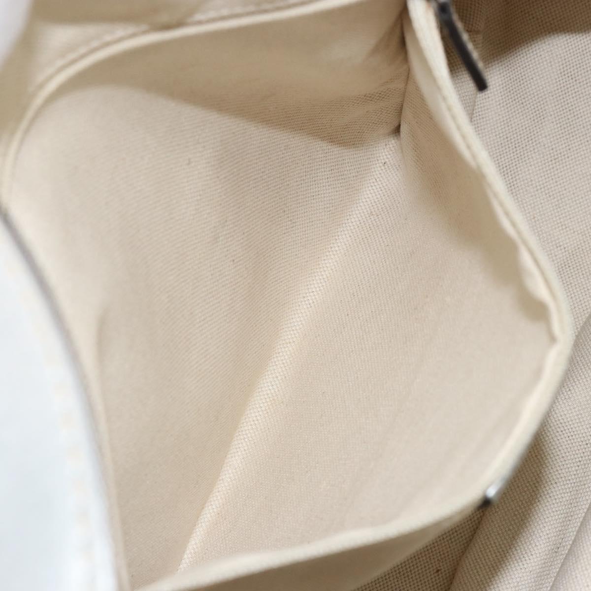 GUCCI Guccissima GG Canvas Shoulder Bag Leather Silver 232955 Auth 146274