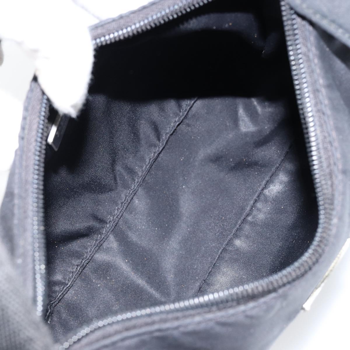 PRADA Hand Bag Nylon Black Silver Auth 146276