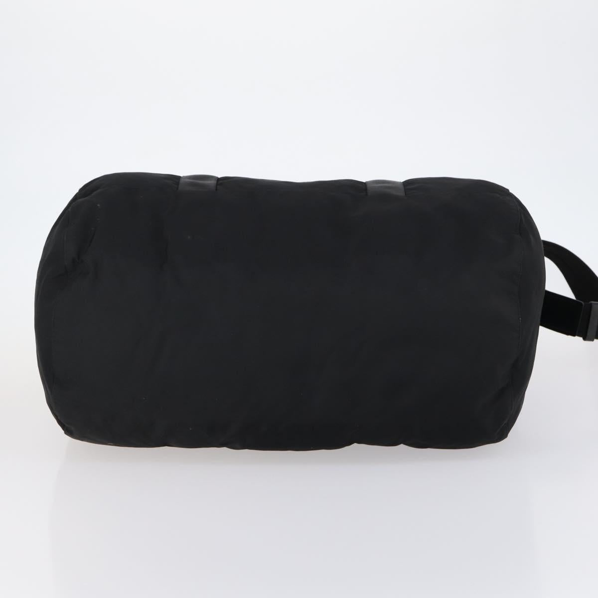 PRADA Boston Bag Nylon 2way Black Silver Auth 146277