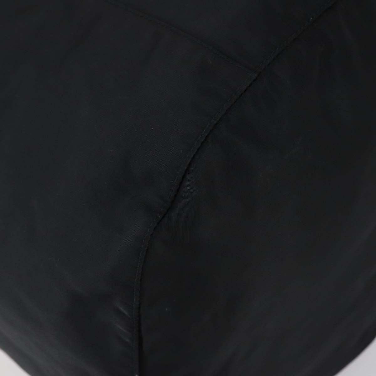 PRADA Boston Bag Nylon 2way Black Silver Auth 146277