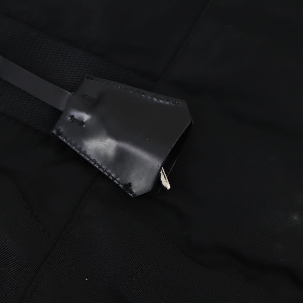 PRADA Boston Bag Nylon 2way Black Silver Auth 146277