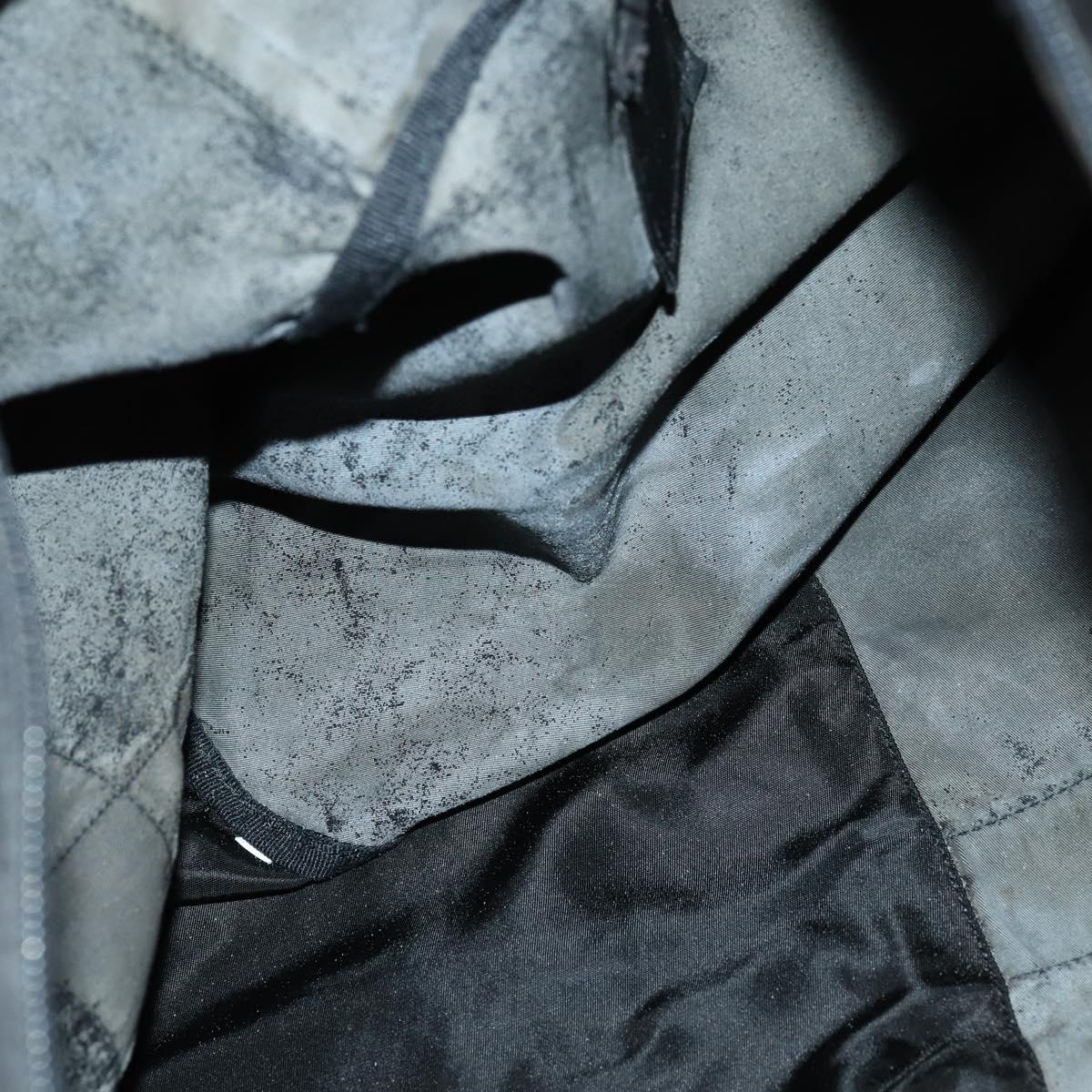 PRADA Boston Bag Nylon 2way Black Silver Auth 146277