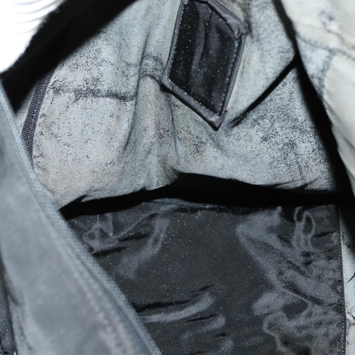 PRADA Boston Bag Nylon 2way Black Silver Auth 146277