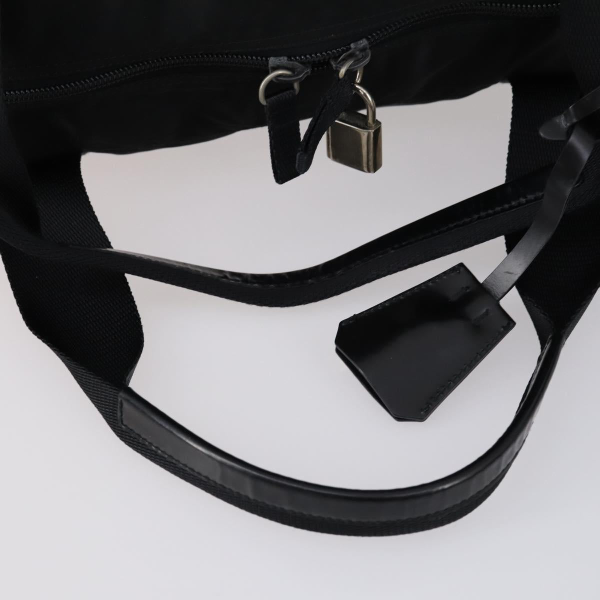 PRADA Boston Bag Nylon 2way Black Silver Auth 146277