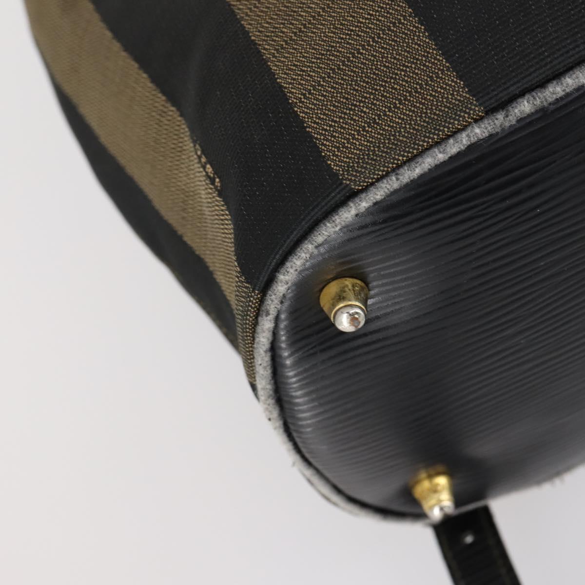 FENDI Pecan Canvas Backpack Brown Black Auth 146280