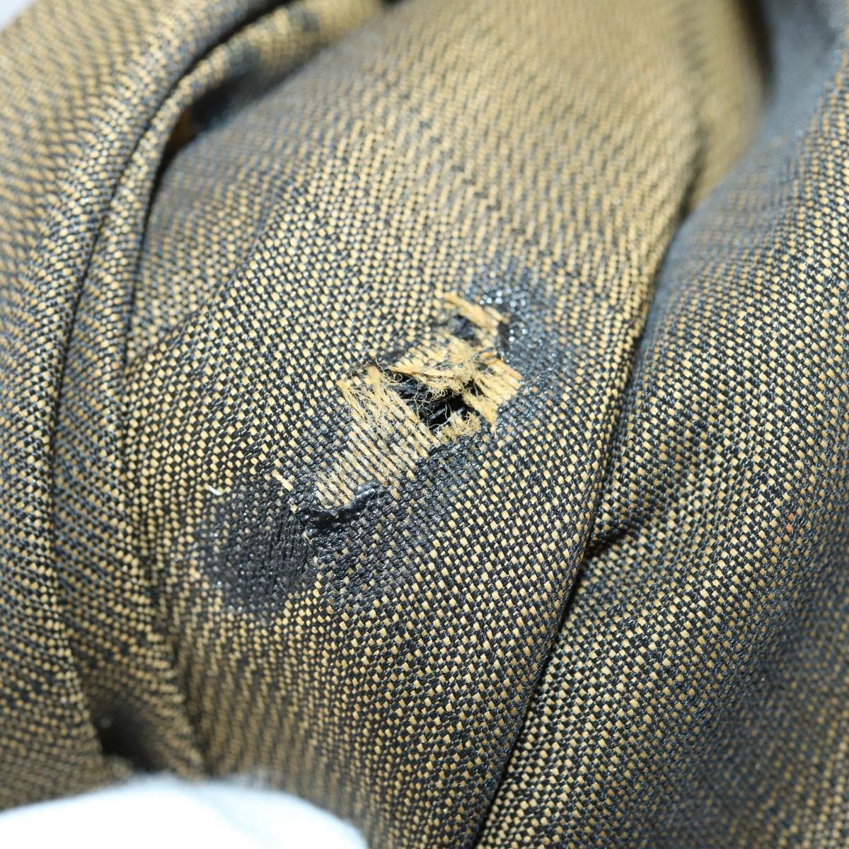 FENDI Pecan Canvas Backpack Brown Black Auth 146280