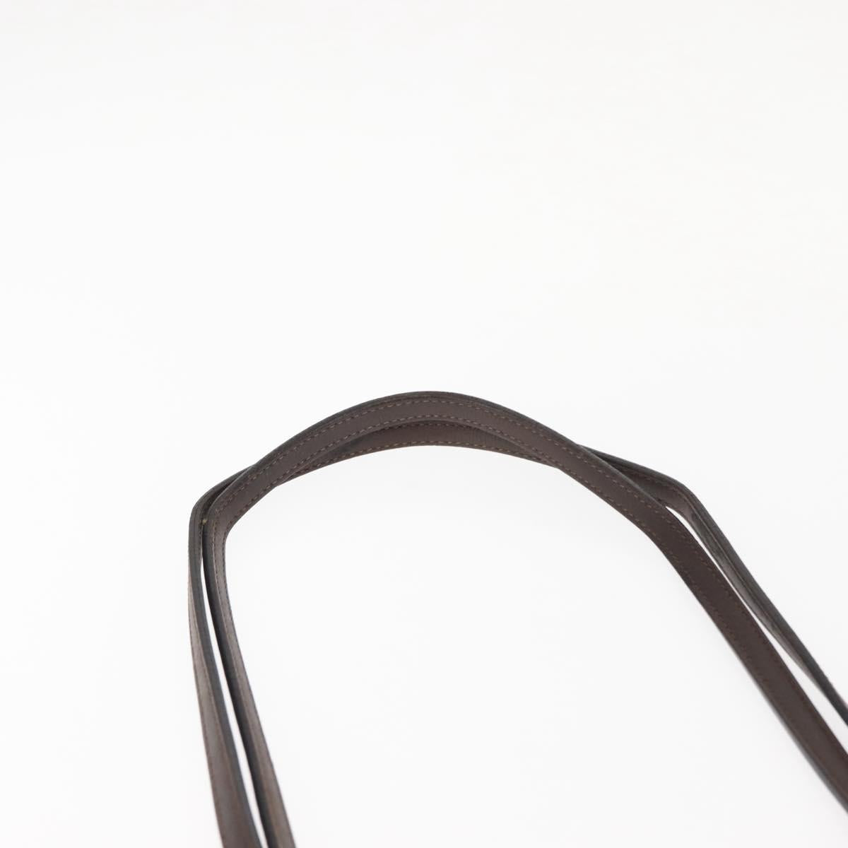 FENDI Zucca Canvas Mamma Baguette Tote Bag Black Brown Auth 146284