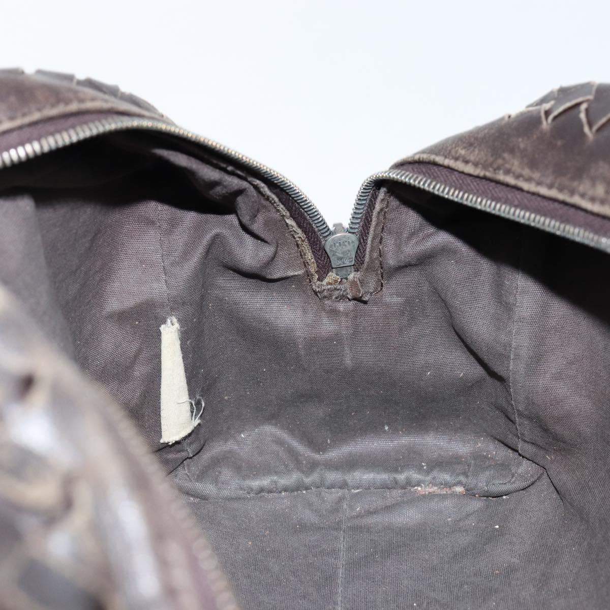 BOTTEGA VENETA INTRECCIATO Clutch Bag Leather Brown Auth 146285