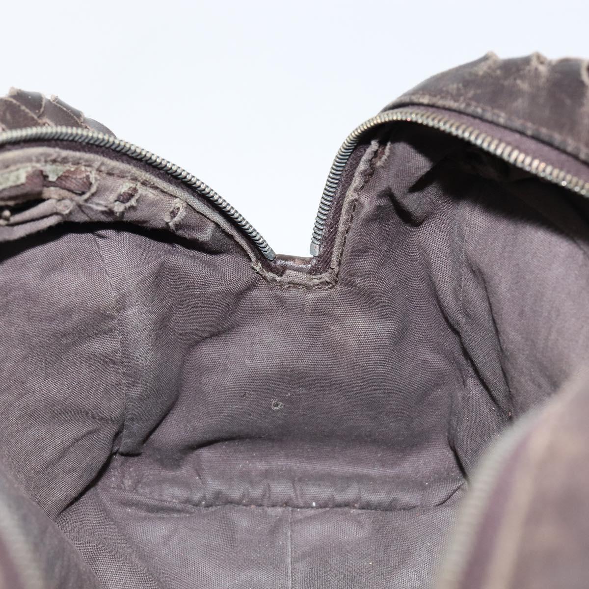 BOTTEGA VENETA INTRECCIATO Clutch Bag Leather Brown Auth 146285