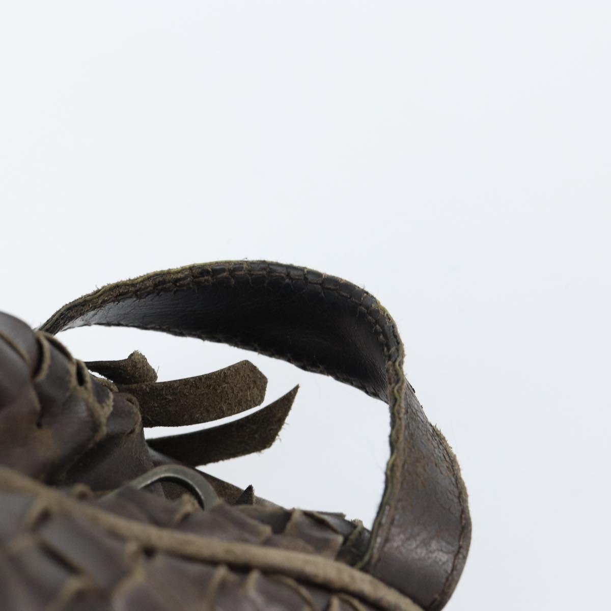 BOTTEGA VENETA INTRECCIATO Clutch Bag Leather Brown Auth 146285