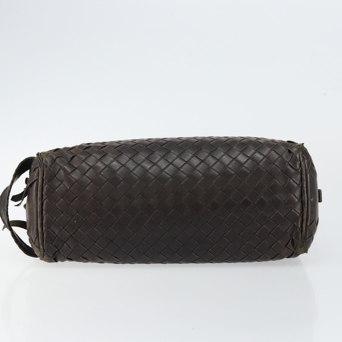 BOTTEGA VENETA INTRECCIATO Clutch Bag Leather Brown Auth 146285