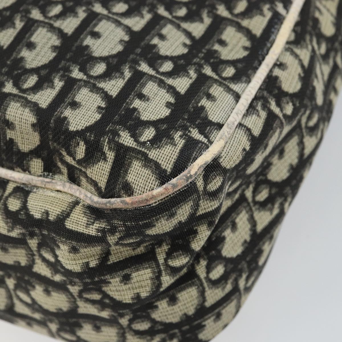 Christian Dior Trotter Canvas Shoulder Bag Black Silver Auth 146291