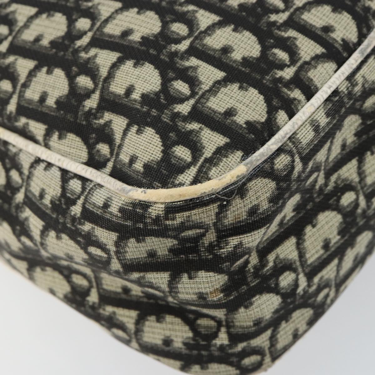 Christian Dior Trotter Canvas Shoulder Bag Black Silver Auth 146291