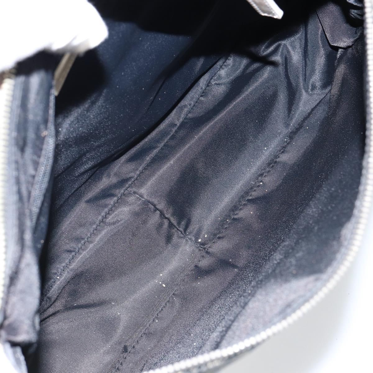 Christian Dior Trotter Canvas Shoulder Bag Black Silver Auth 146291