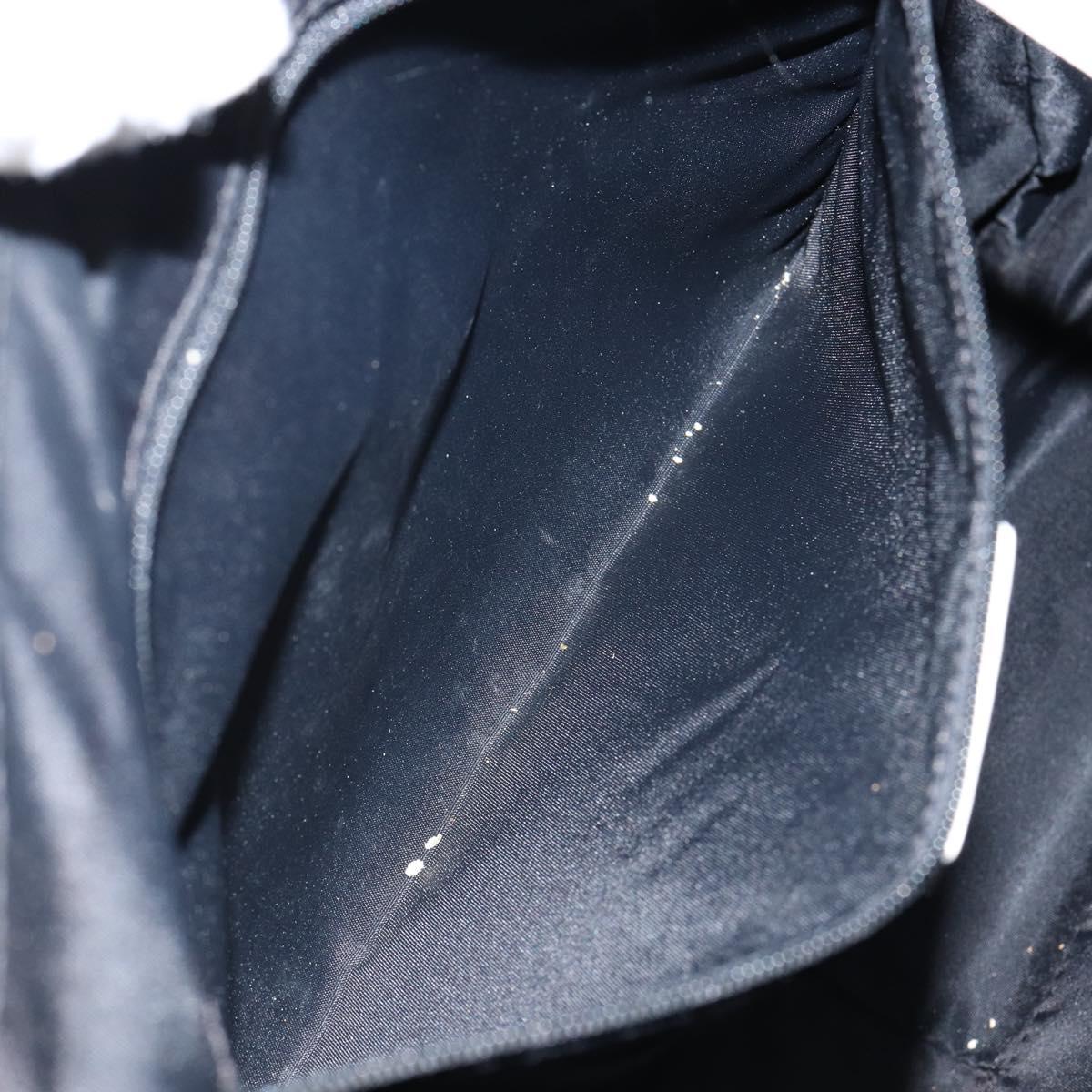 Christian Dior Trotter Canvas Shoulder Bag Black Silver Auth 146291