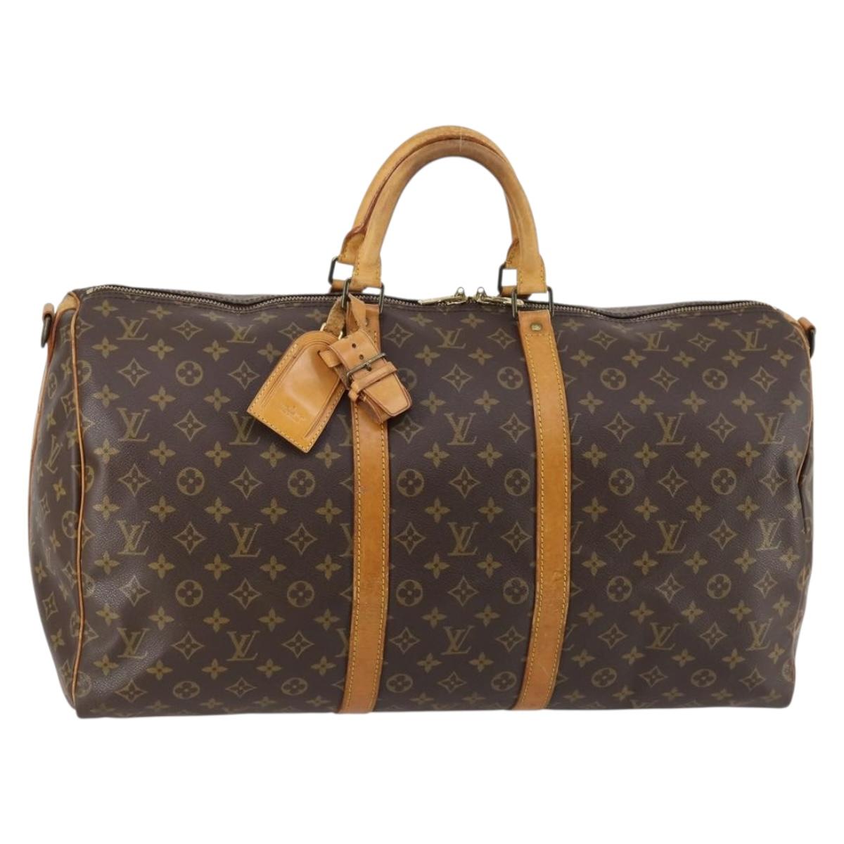 LOUIS VUITTON Monogram Keepall Bandouliere 55 Boston Bag M41414 LV Auth 146303