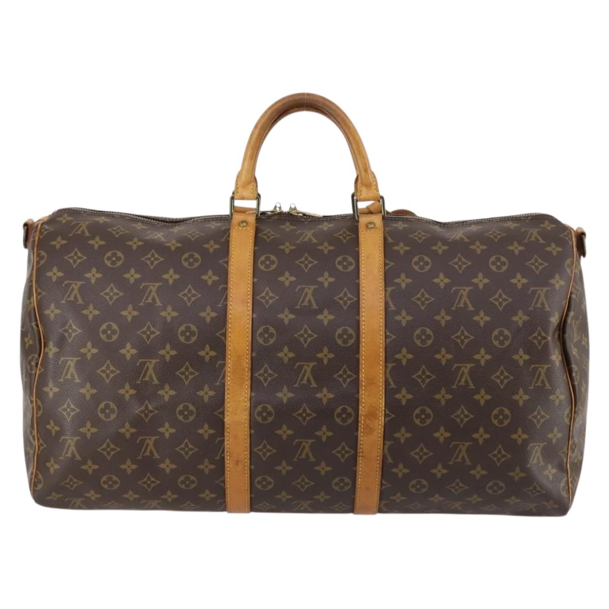 LOUIS VUITTON Monogram Keepall Bandouliere 55 Boston Bag M41414 LV Auth 146303