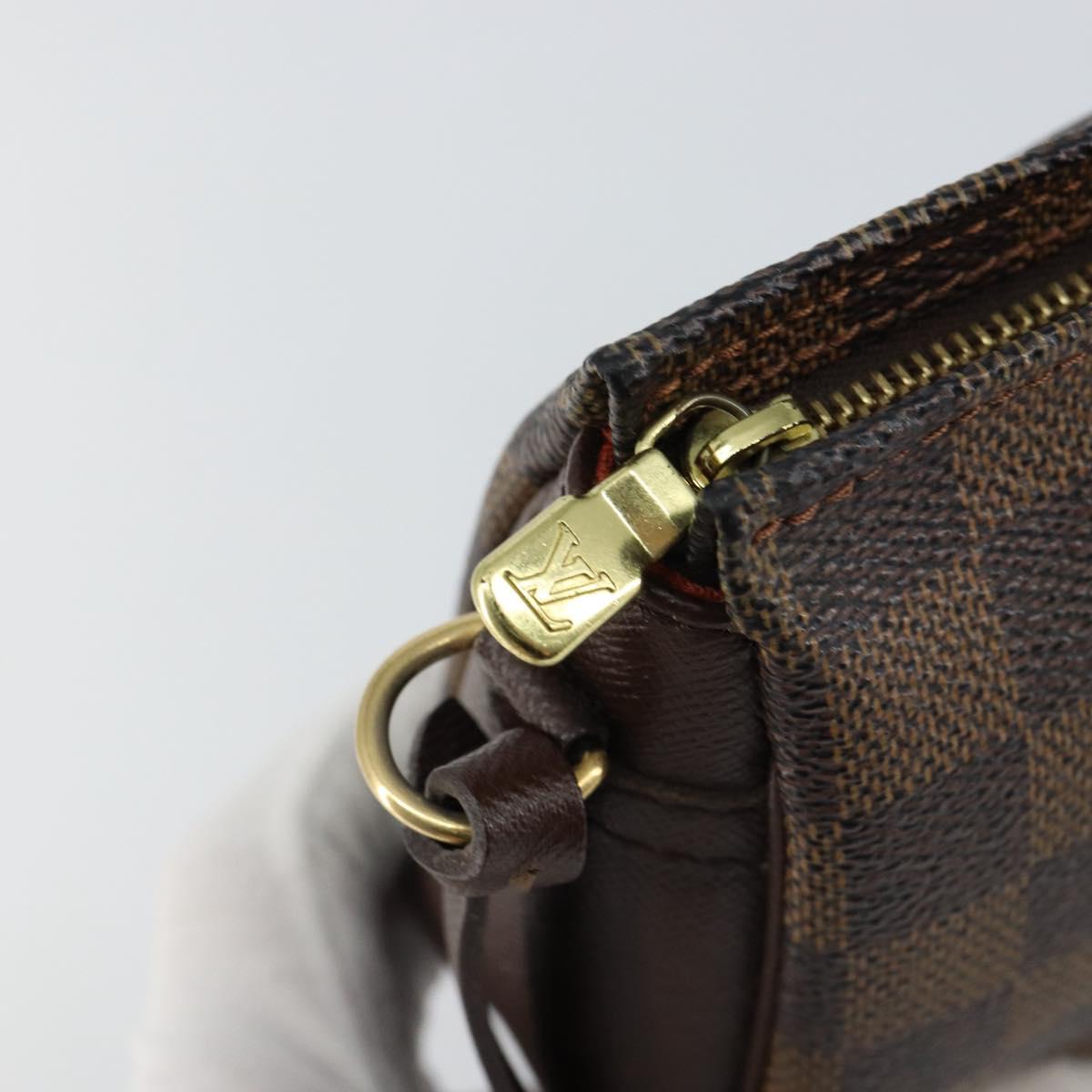 LOUIS VUITTON Damier Ebene Trousse makeup Pouch N51982 LV Auth 146318