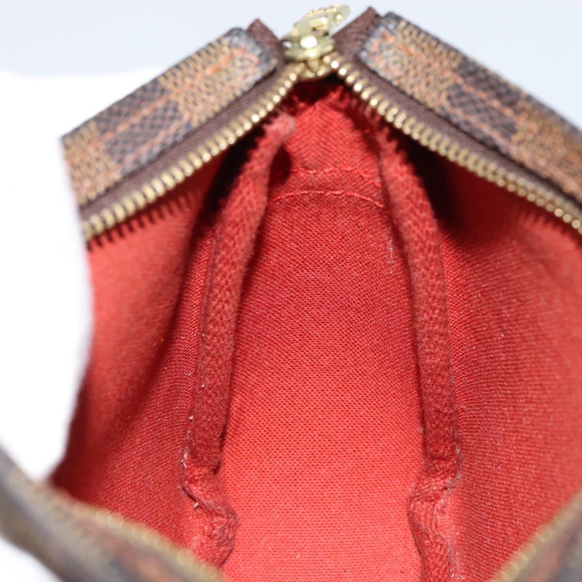 LOUIS VUITTON Damier Ebene Trousse makeup Pouch N51982 LV Auth 146318