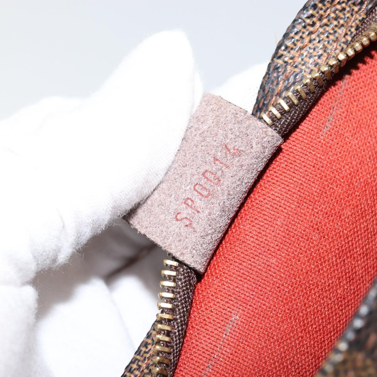 LOUIS VUITTON Damier Ebene Trousse makeup Pouch N51982 LV Auth 146318