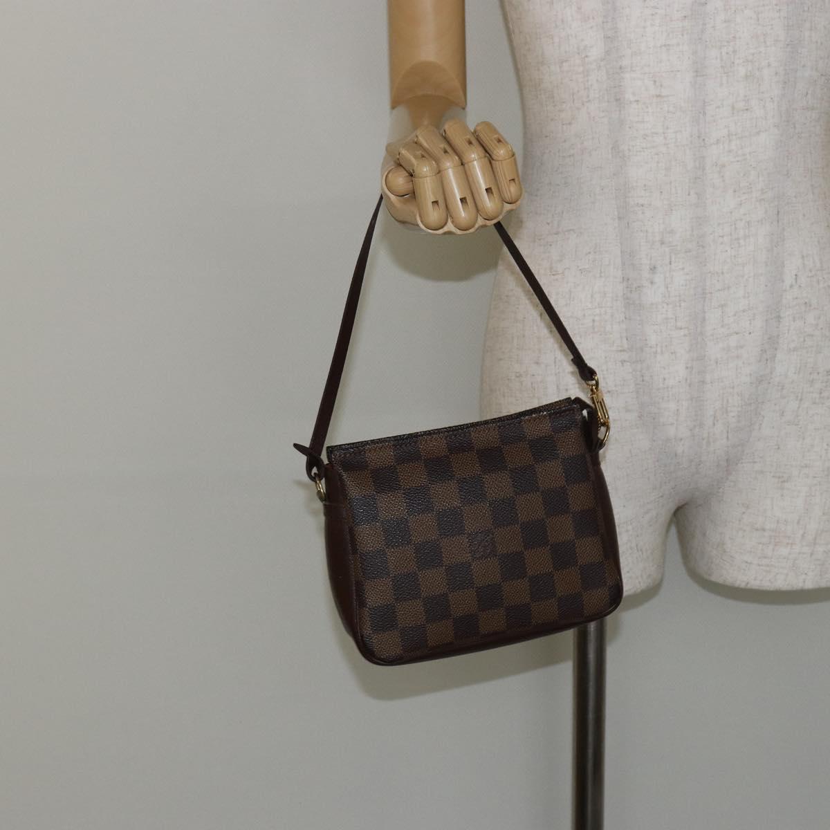LOUIS VUITTON Damier Ebene Trousse makeup Pouch N51982 LV Auth 146318