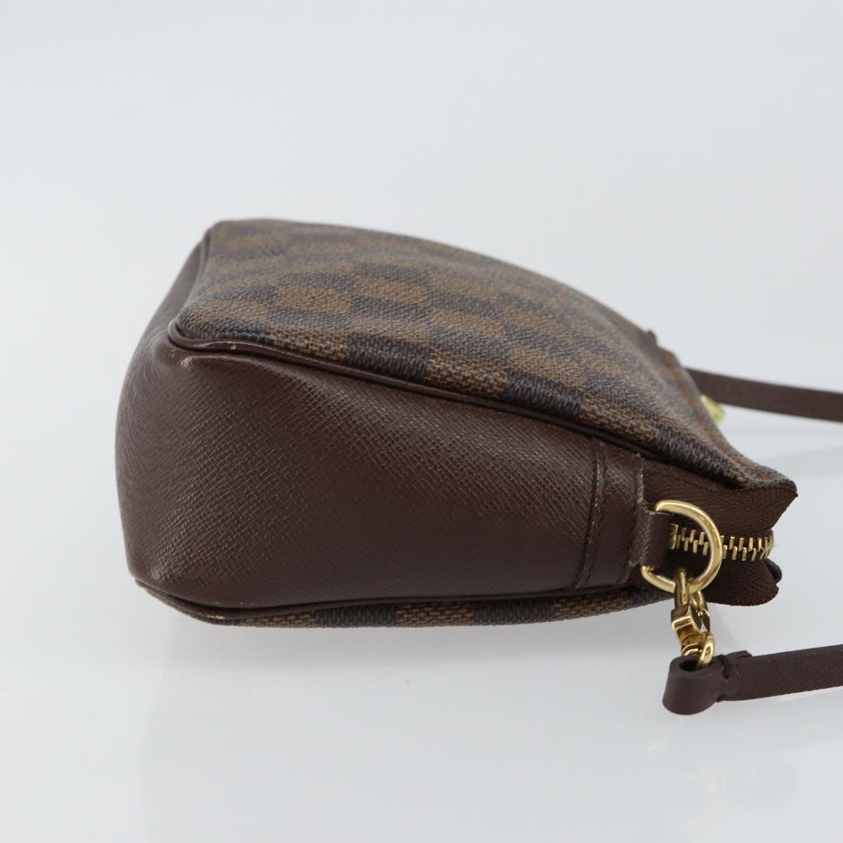 LOUIS VUITTON Damier Ebene Trousse makeup Pouch N51982 LV Auth 146318