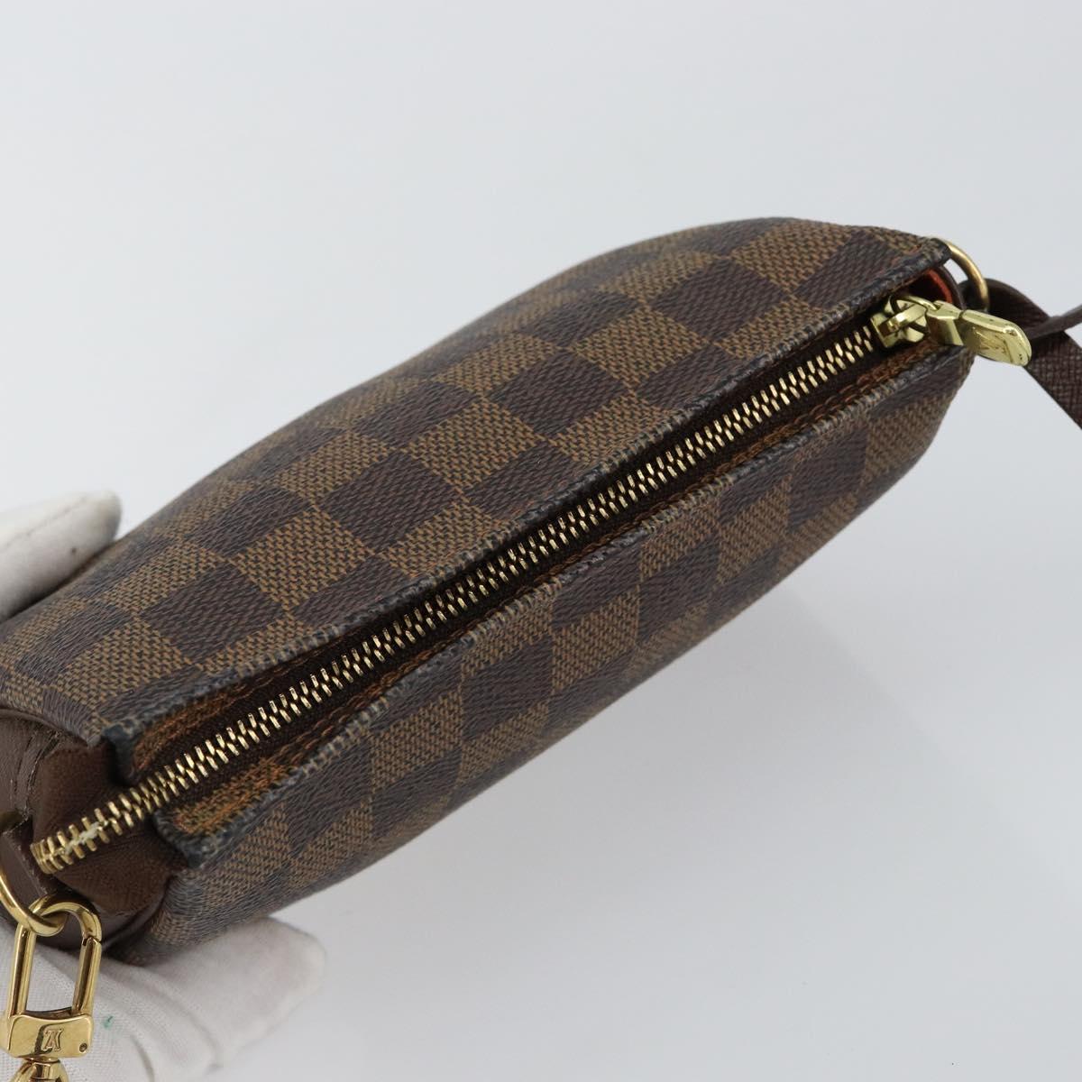 LOUIS VUITTON Damier Ebene Trousse makeup Pouch N51982 LV Auth 146318