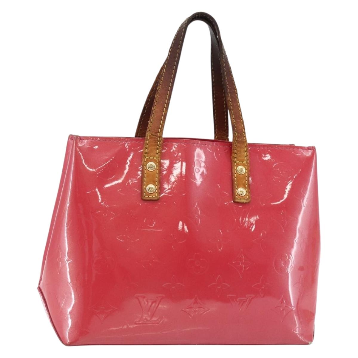 LOUIS VUITTON Monogram Vernis Reade PM Hand Bag Red Rouge M91088 LV Auth 146321