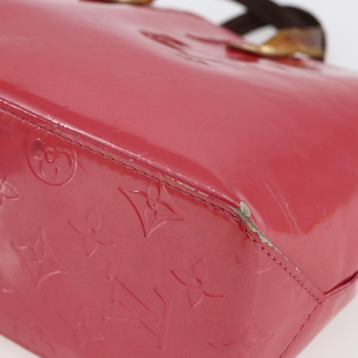 LOUIS VUITTON Monogram Vernis Reade PM Hand Bag Red Rouge M91088 LV Auth 146321