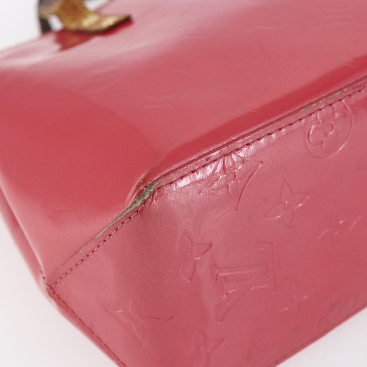 LOUIS VUITTON Monogram Vernis Reade PM Hand Bag Red Rouge M91088 LV Auth 146321
