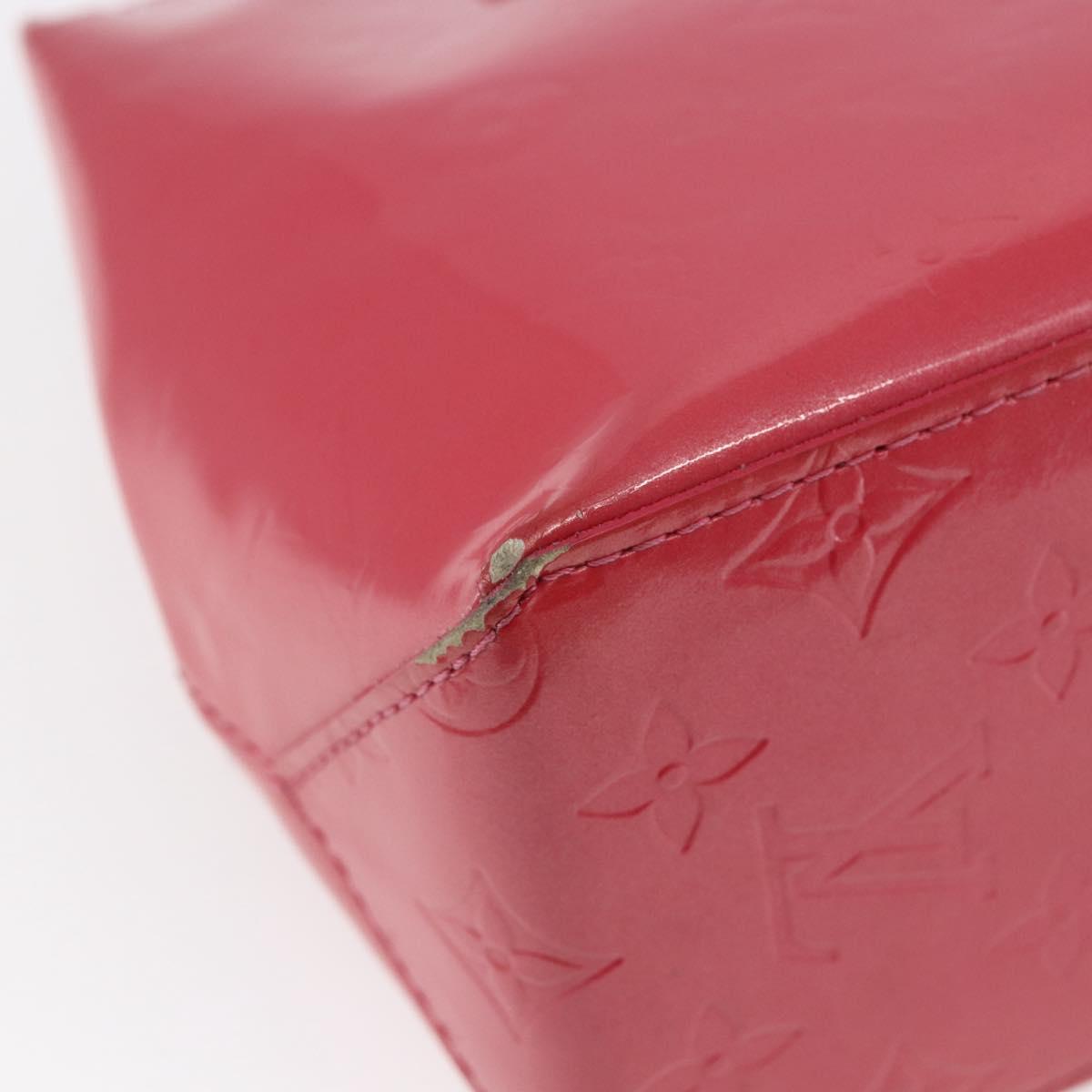 LOUIS VUITTON Monogram Vernis Reade PM Hand Bag Red Rouge M91088 LV Auth 146321