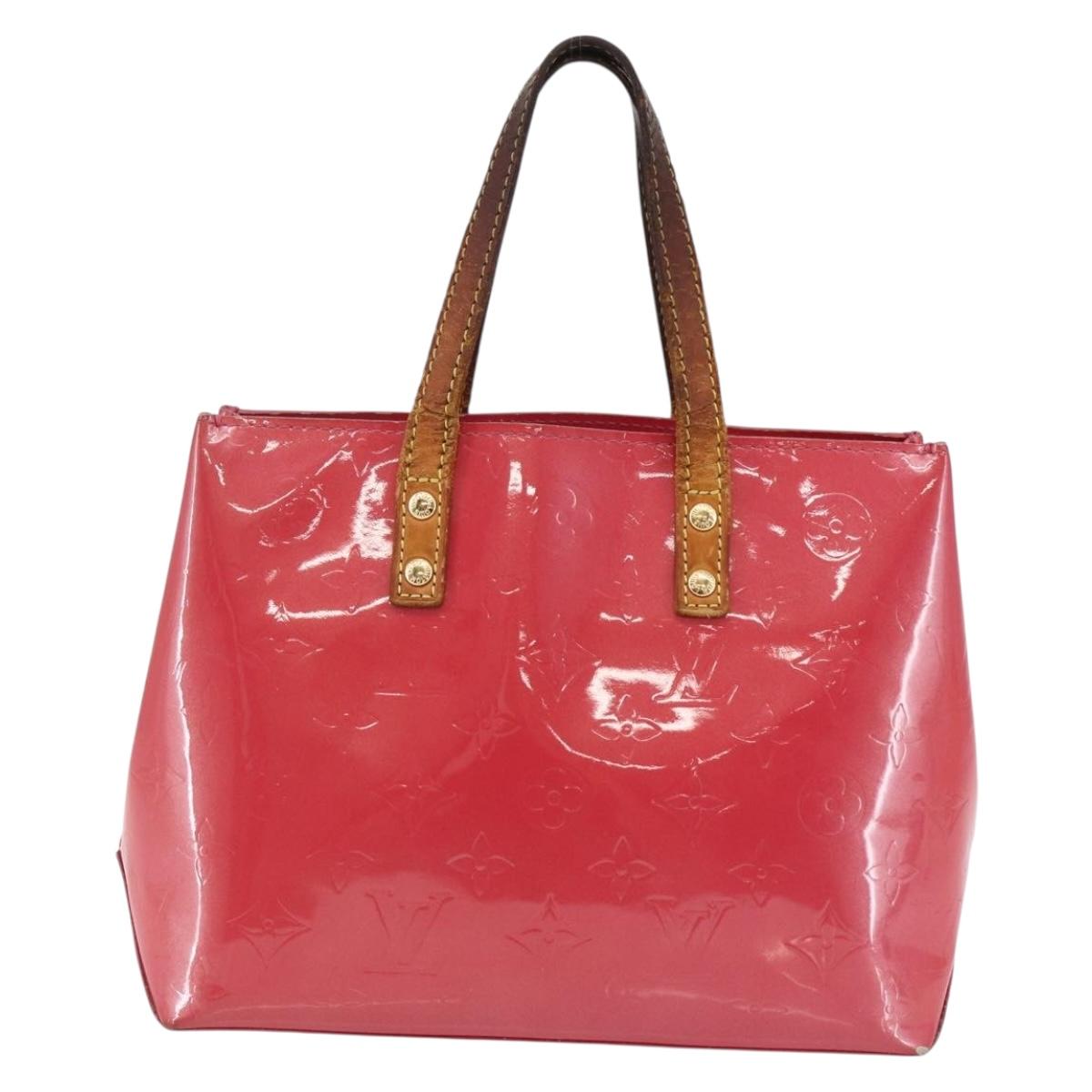 LOUIS VUITTON Monogram Vernis Reade PM Hand Bag Red Rouge M91088 LV Auth 146321