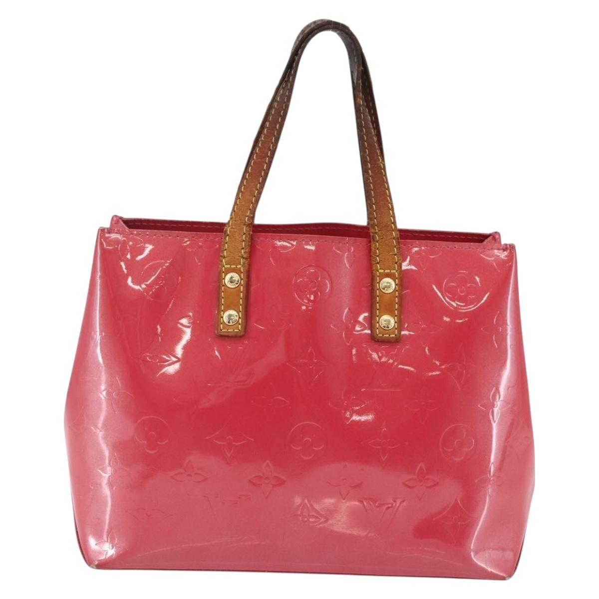 LOUIS VUITTON Monogram Vernis Reade PM Hand Bag Red Rouge M91088 LV Auth 146321