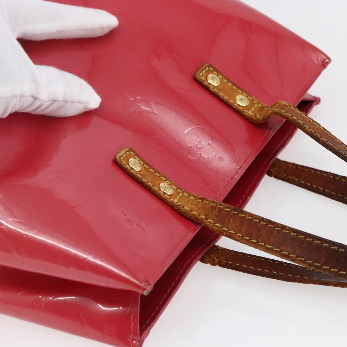 LOUIS VUITTON Monogram Vernis Reade PM Hand Bag Red Rouge M91088 LV Auth 146321