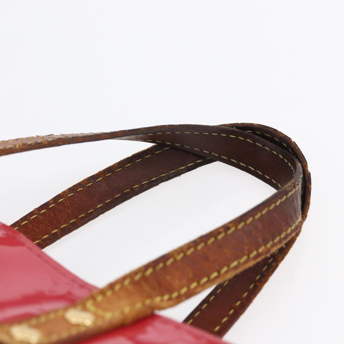 LOUIS VUITTON Monogram Vernis Reade PM Hand Bag Red Rouge M91088 LV Auth 146321