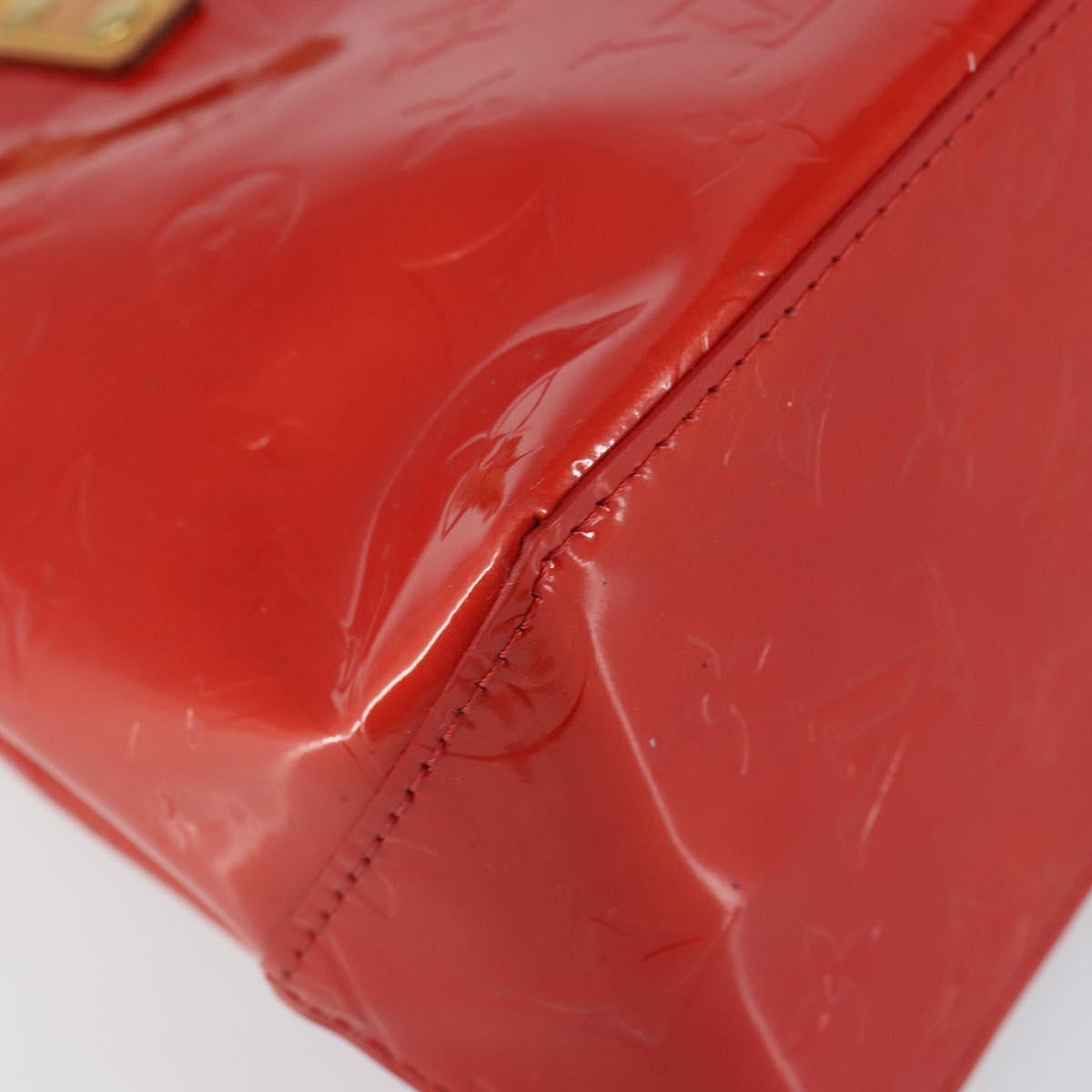 LOUIS VUITTON Monogram Vernis Reade PM Hand Bag Red Rouge M91088 LV Auth 146322