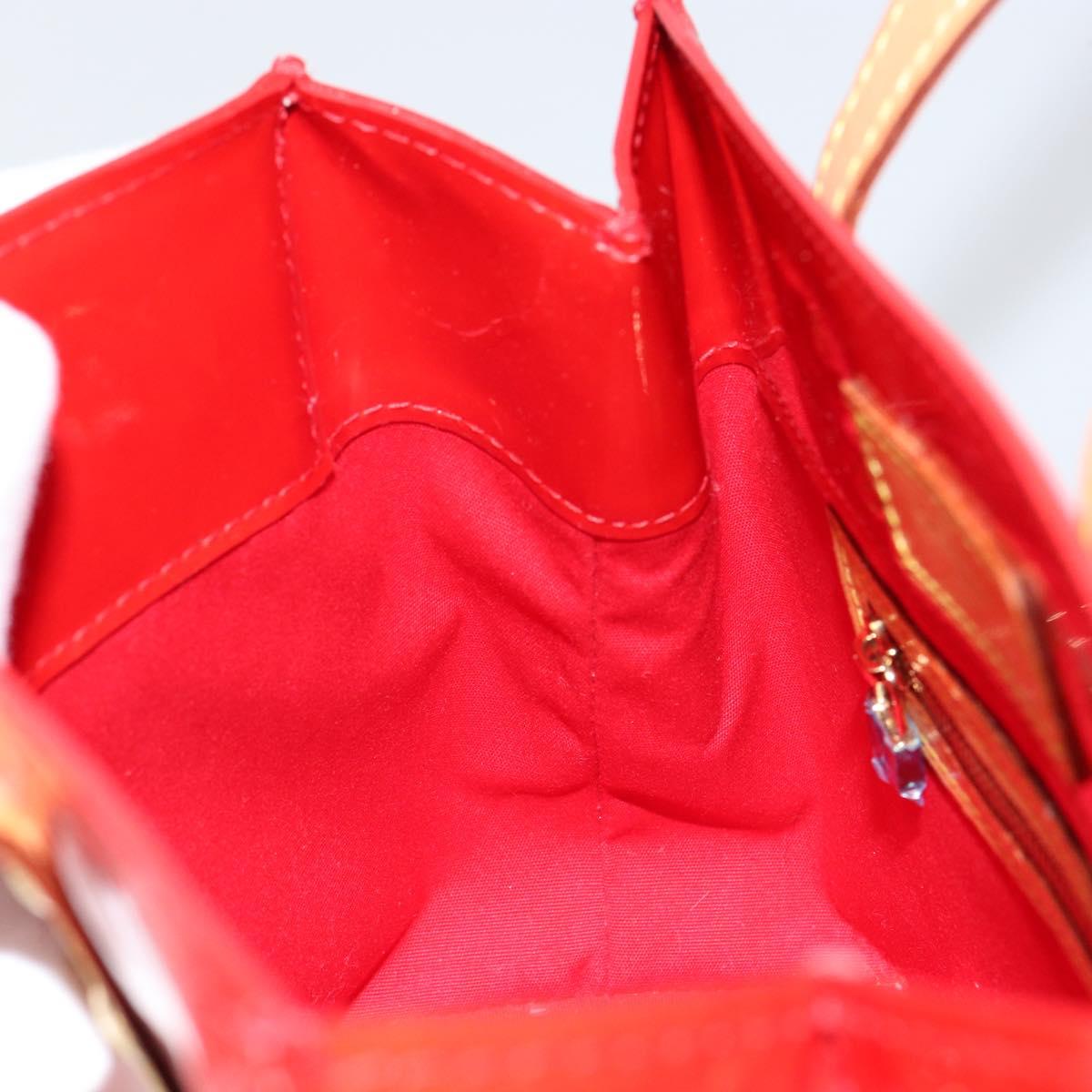 LOUIS VUITTON Monogram Vernis Reade PM Hand Bag Red Rouge M91088 LV Auth 146322