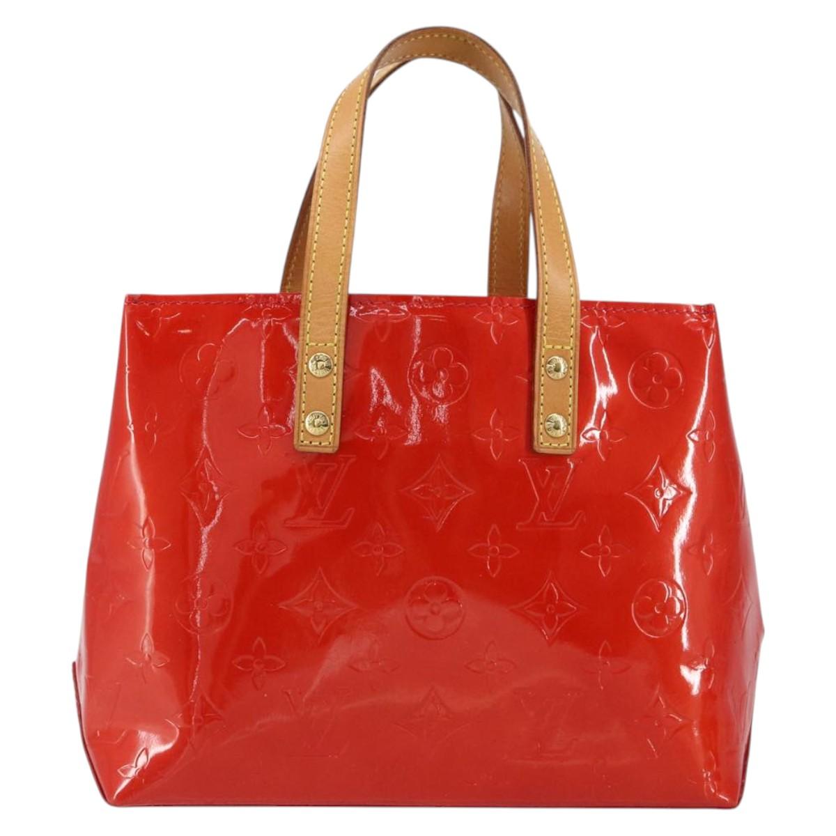 LOUIS VUITTON Monogram Vernis Reade PM Hand Bag Red Rouge M91088 LV Auth 146322