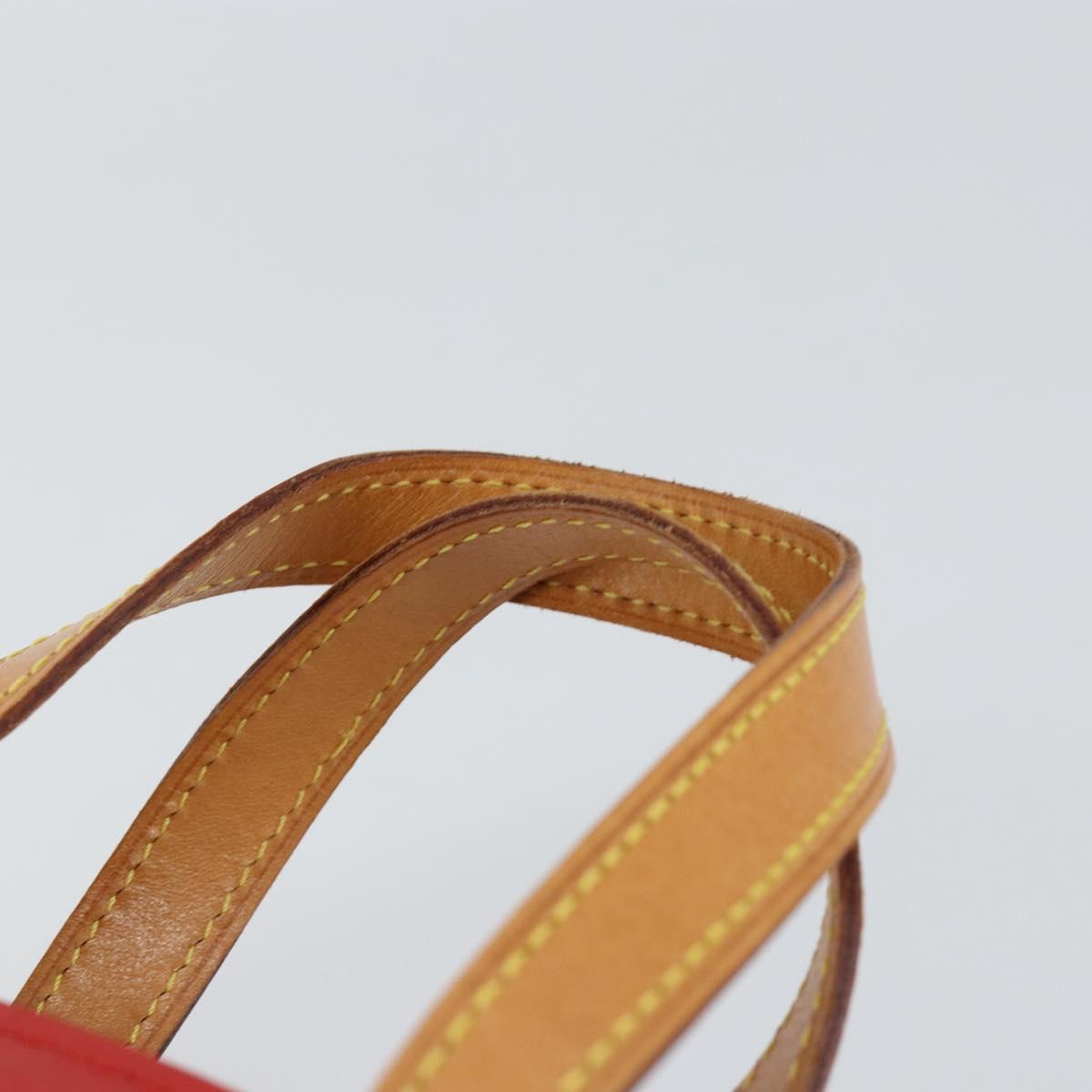 LOUIS VUITTON Monogram Vernis Reade PM Hand Bag Red Rouge M91088 LV Auth 146322