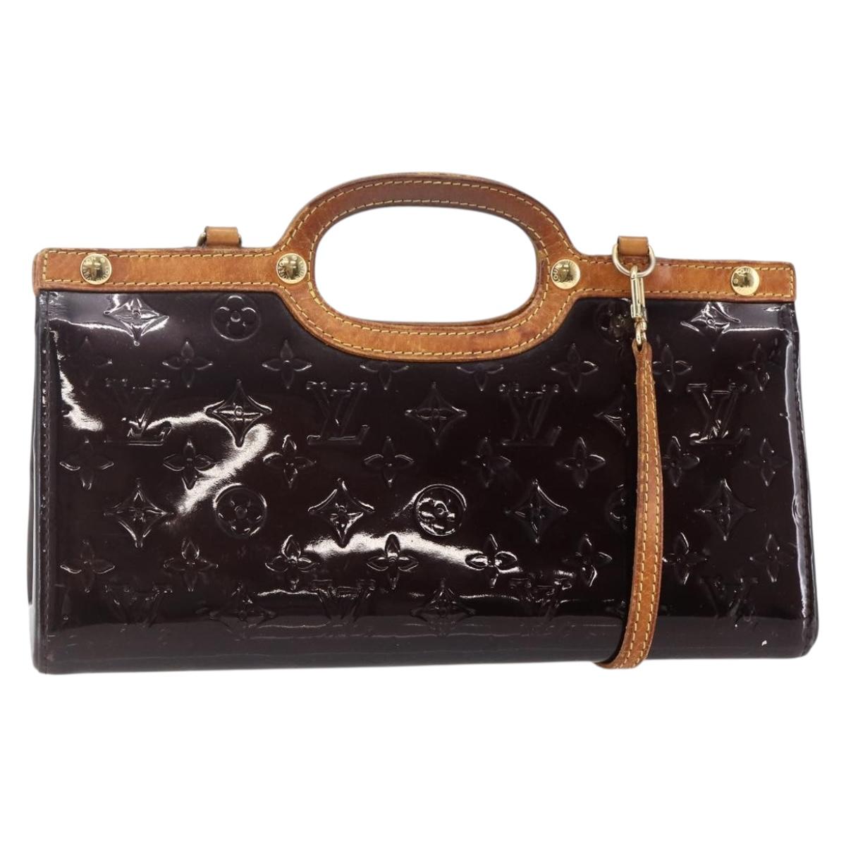 LOUIS VUITTON Vernis Roxbury Drive Hand Bag 2Way Amarante M91995 LV Auth 146325