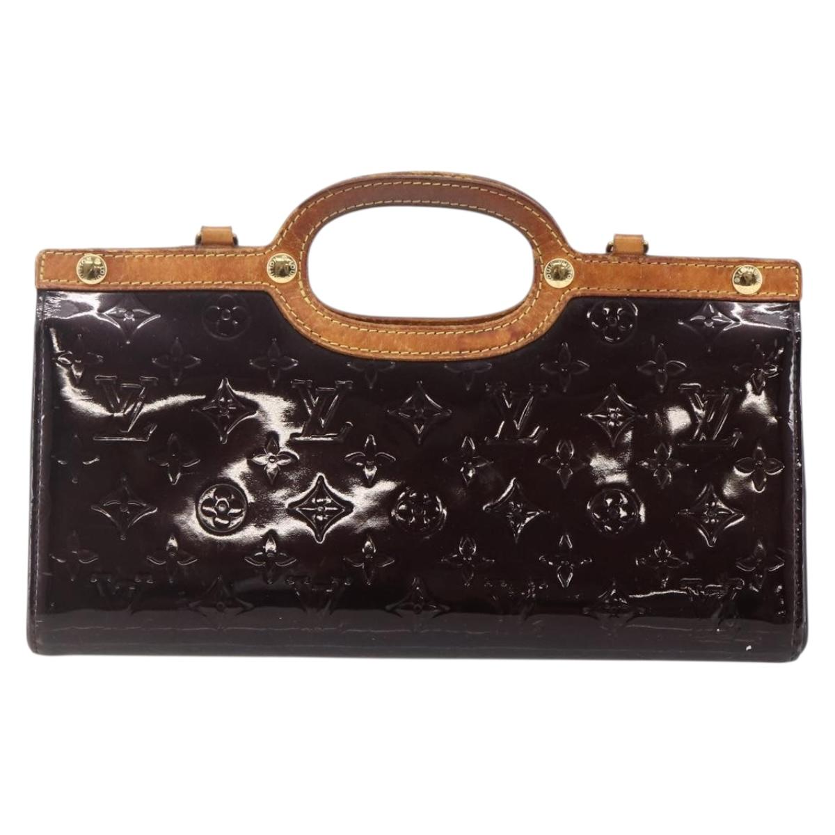 LOUIS VUITTON Vernis Roxbury Drive Hand Bag 2Way Amarante M91995 LV Auth 146325