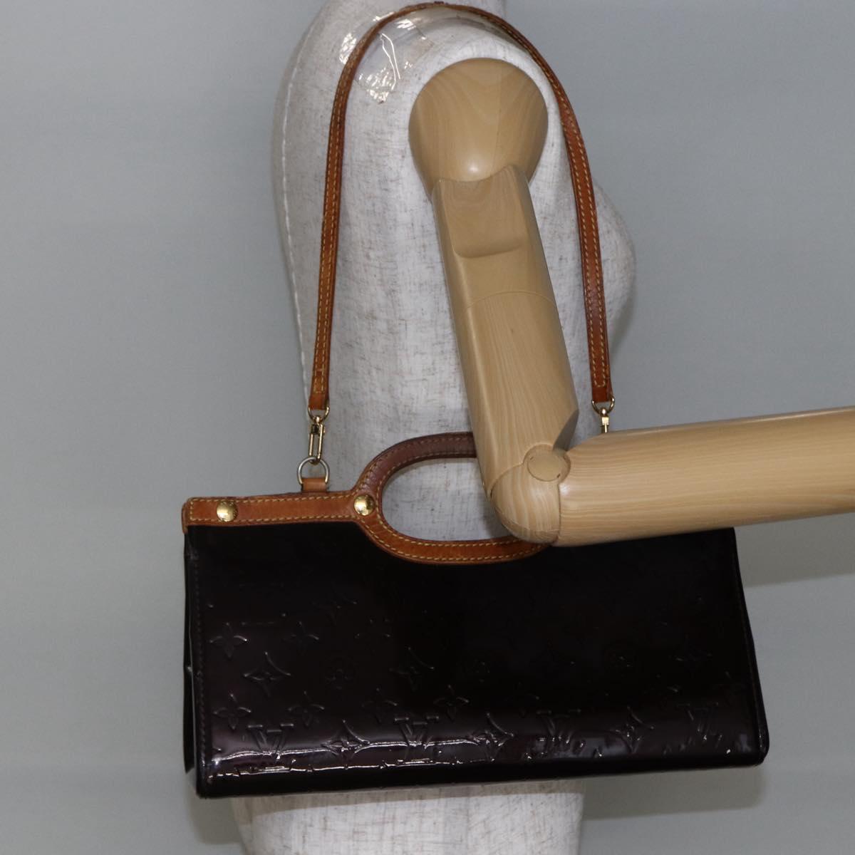 LOUIS VUITTON Vernis Roxbury Drive Hand Bag 2Way Amarante M91995 LV Auth 146325