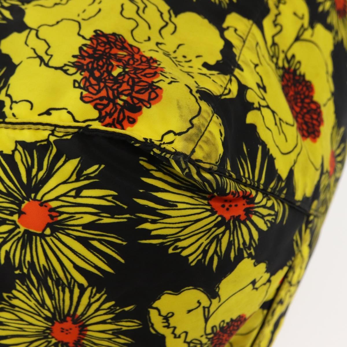 PRADA Tote Bag Nylon Yellow Silver Auth 146333