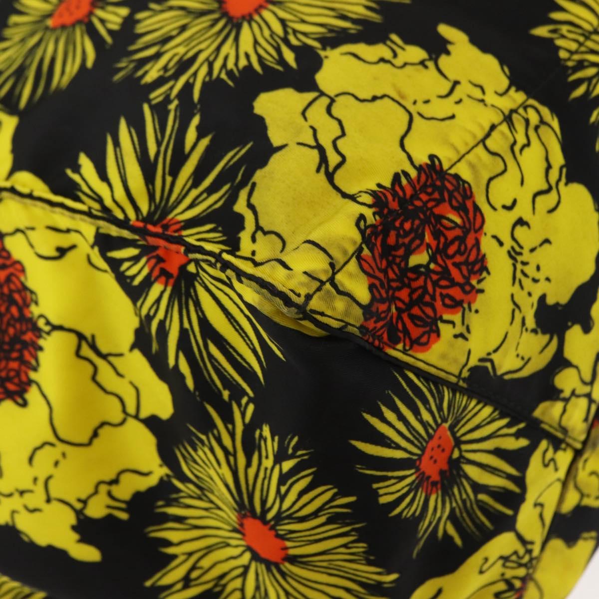 PRADA Tote Bag Nylon Yellow Silver Auth 146333