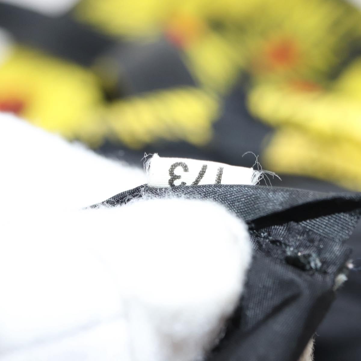 PRADA Tote Bag Nylon Yellow Silver Auth 146333