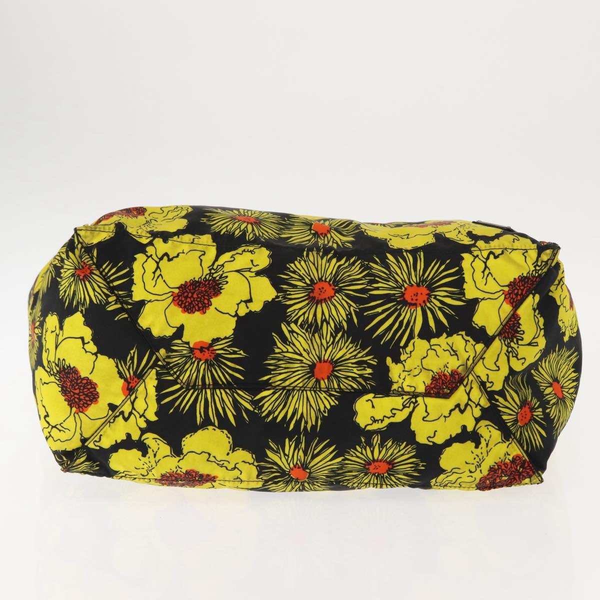 PRADA Tote Bag Nylon Yellow Silver Auth 146333