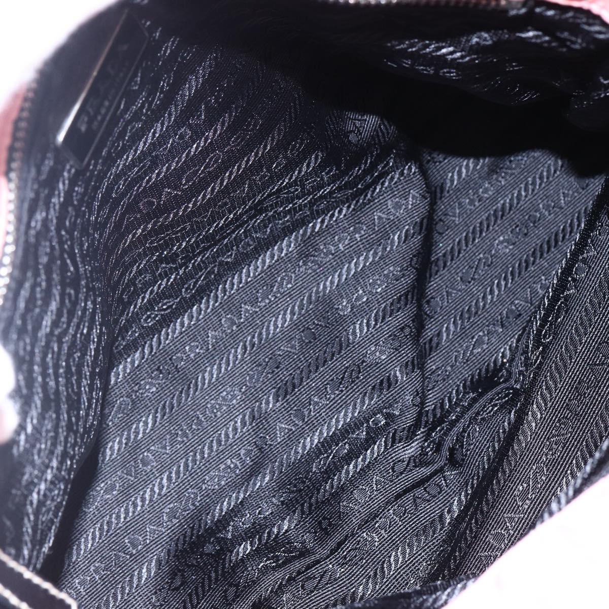 PRADA Quilted Chain Tote Bag Nylon Pink Silver Auth 146334