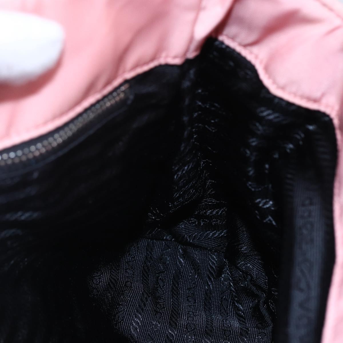 PRADA Quilted Chain Tote Bag Nylon Pink Silver Auth 146334