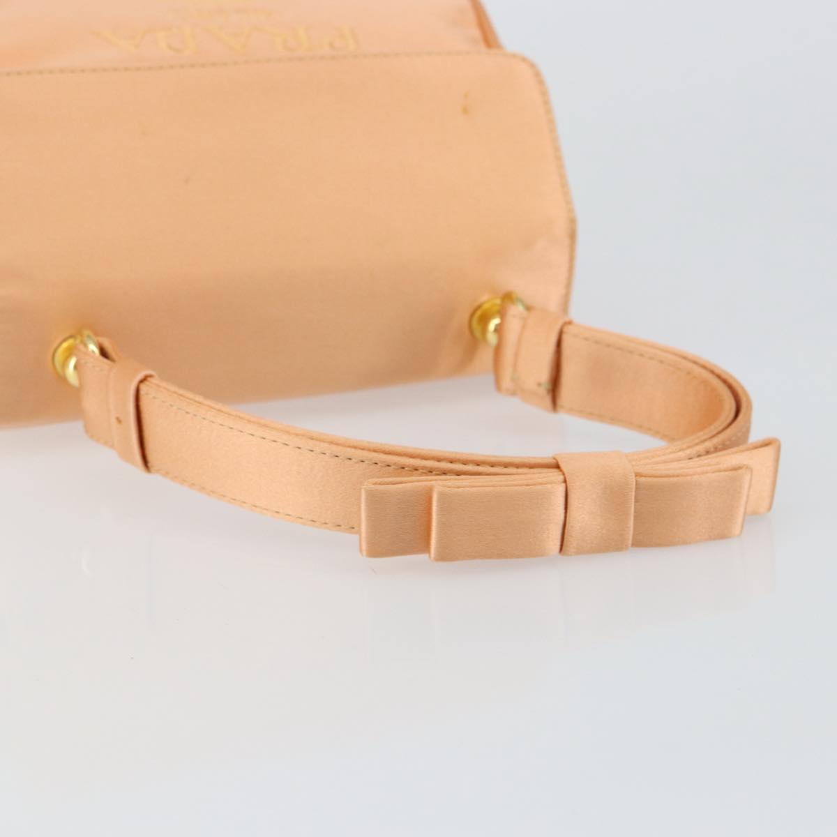 PRADA Hand Bag Satin Pink Gold Auth 146335